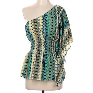 URBAN NOMAD One Shoulder Neckline Geometrical Patterned Top. Size S. (7/8/24)